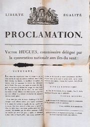 Proclamation of the abolition of slavery by Victor Hughes in Guadeloupe, 1 November 1794