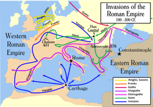  Germanic and Hunnic invasions of the Roman Empire, 100-500 AD