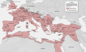 Roman Empire as its greatest extent with the conquests of Trajan