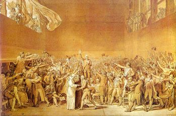 Sketch by Jacques-Louis David of the National Assembly making the Tennis Court Oath