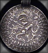 A Scandinavian C-bracteate (Seeland-II-C, ca. AD 500): Odin healing his horse.