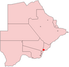 Location of Gaborone in Botswana