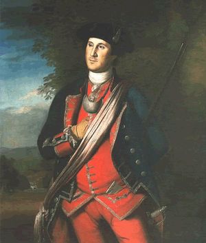 This, the earliest portrait of Washington, was painted in 1772 by Charles Willson Peale, and shows Washington in uniform as colonel of the Virginia Regiment.