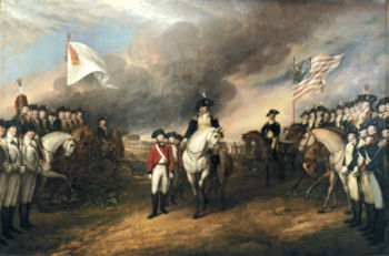 Depiction by John Trumbull of the surrender of Lord Cornwallis's army at Yorktown