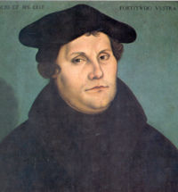 Martin Luther, Father of the Protestant Reformation and reformer of the German language, 1529