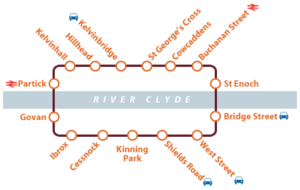 Map of the Glasgow Subway Network