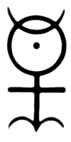 Dee's glyph, whose meaning he explained in Monas Hieroglyphica.
