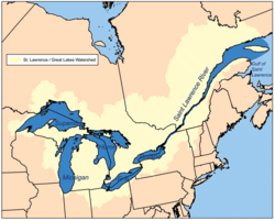 Map of the Great Lakes/St. Lawrence Watershed