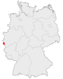 Location of Aachen in Germany