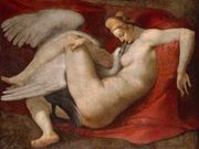 Zeus, disguised as an swan seduces Leda, the Queen of Sparta. A sixteenth century copy of the lost original by Michelangelo.