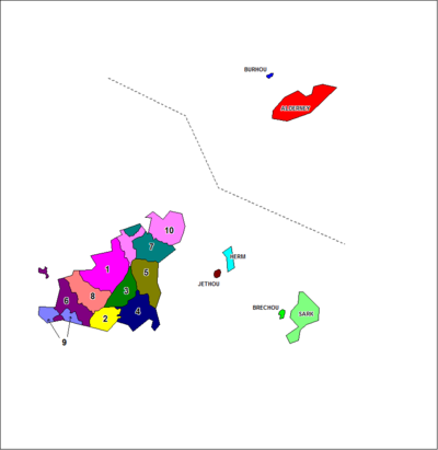 Map of the parishes of Guernsey