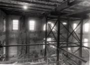 View of the interior shell of the White House during reconstruction in 1950.