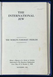 The International Jew, the World's Foremost Problem. Articles from The Dearborn Independent, 1920