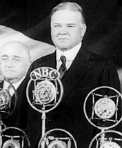 Hoover addresses a large crowd in his 1932 campaign.