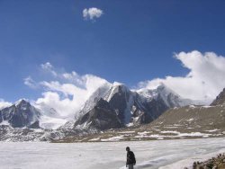 Gurudogmar, India, a high Himalayan lake at an altitude of 5,148 m.