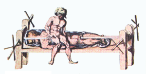 A drawing of a Hippocratic bench from a Byzantine edition of Galen's work in the 2nd century A.D.