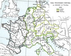 The Western Empire, 843 division at Verdun