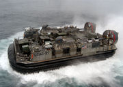 A U.S. Navy hovercraft attached to the Amphibious assault ship USS Kearsarge (LHD-3)