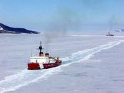 Coast Guard icebreakers near McMurdo Station, February 2002.