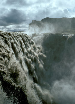 Dettifoss, the most powerful waterfall in Europe, is located in northeastern Iceland.
