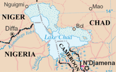 Lake Chad - Map of Lake Chad and the surrounding region