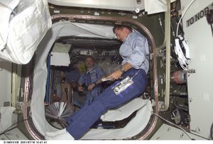 Astronaut Reilly in Quest Airlock
