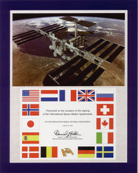 Cover page of the Space Station Intergovernmental Agreement signed on January 28, 1998