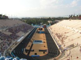 The Panathinaiko Kallimarmaro Stadium, site of the 1896 Olympic Games.