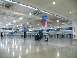 Check-in point in the Eleftherios Venizelos International Airport, "European Airport of the Year 2004".
