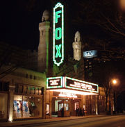 The Fox Theatre at night.