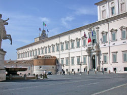 The Quirinal Palace, house of the President of the Republic.