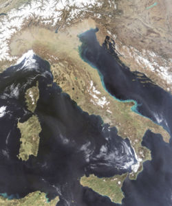 Satellite image of Italy