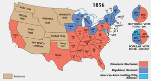 The electoral map of the 1856 election.