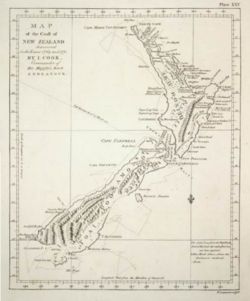 Cook's map of New Zealand