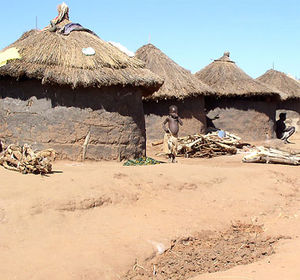 The conflict forces many civilians to live in internally displaced person (IDP) camps. The Labuje IDP camp (pictured) is near Kitgum Town.