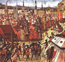 Capture of Jerusalem during the First Crusade, 1099 (a medieval manuscript)