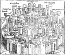 The oldest printed prospect of Jerusalem (Hartmann Schedel, Nürnberg 1493)
