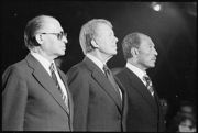 Celebrating the signing of the Camp David Accords (1978): Menachem Begin, Jimmy Carter, Anwar Sadat