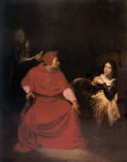 The cardinal of Winchester interrogates Joan of Arc. (By Gillot Saint-Èvre, Louvre, Paris, 1835)
