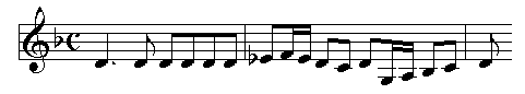 Subject of a G minor fugue by Pachelbel.