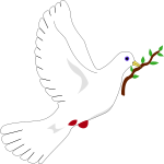A peace dove, widely known as a symbol for peace, featuring an olive branch in the dove's beak.