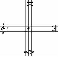 Bach's cross, composer's signature with a single note