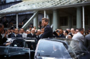 President Kennedy in motorcade in Ireland on June 27, 1963.