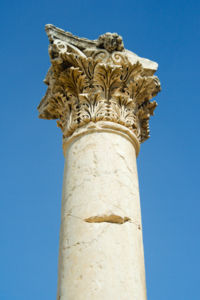 The Corinthium column is a popular tourist attraction in Jerash.
