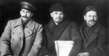 Joseph Stalin, Vladimir Lenin and Mikhail Kalinin 1919