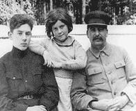 Stalin with his children: Vassili and Svetlana.