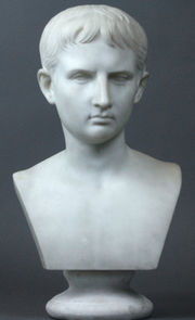 19th century Italian marble bust of the young Julius Caesar.