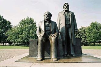 Statue of Marx and Engels in the Marx-Engels Forum, Berlin.