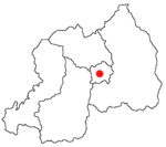 Map of Rwanda showing the location of Kigali.