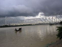 Monsoon clouds over the Howrah Bridge
